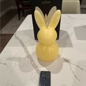 Luminara Flameless Bunny Candle in Yellow Chiffon